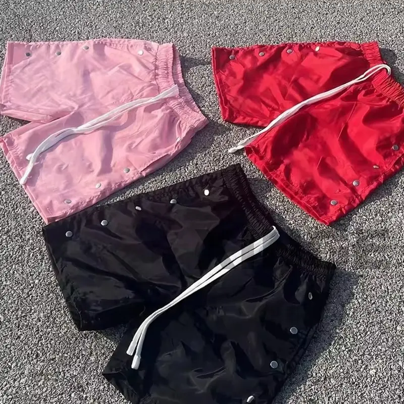 Custom Nylon Windbreak Shorts Side Buttons (1)