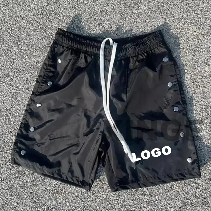 Custom Nylon Windbreak Shorts Side Buttons (2)