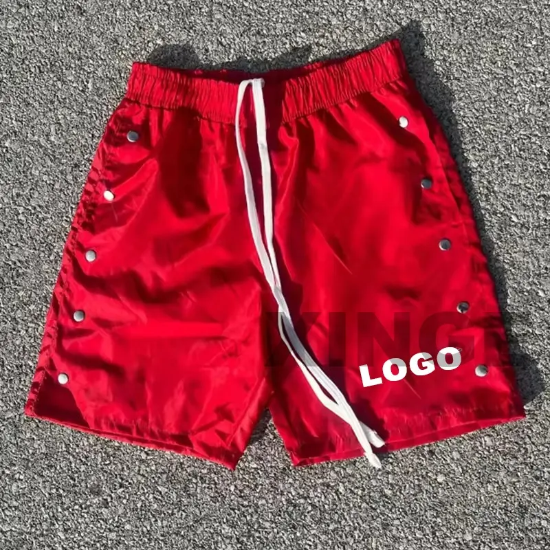 Custom Nylon Windbreak Shorts Side Buttons (3)