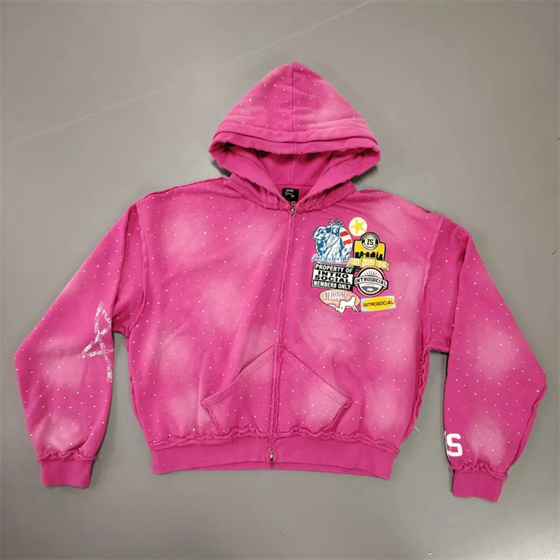 Custom applique embroidered hoodie1