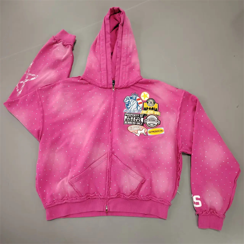 Custom applique embroidered hoodie2