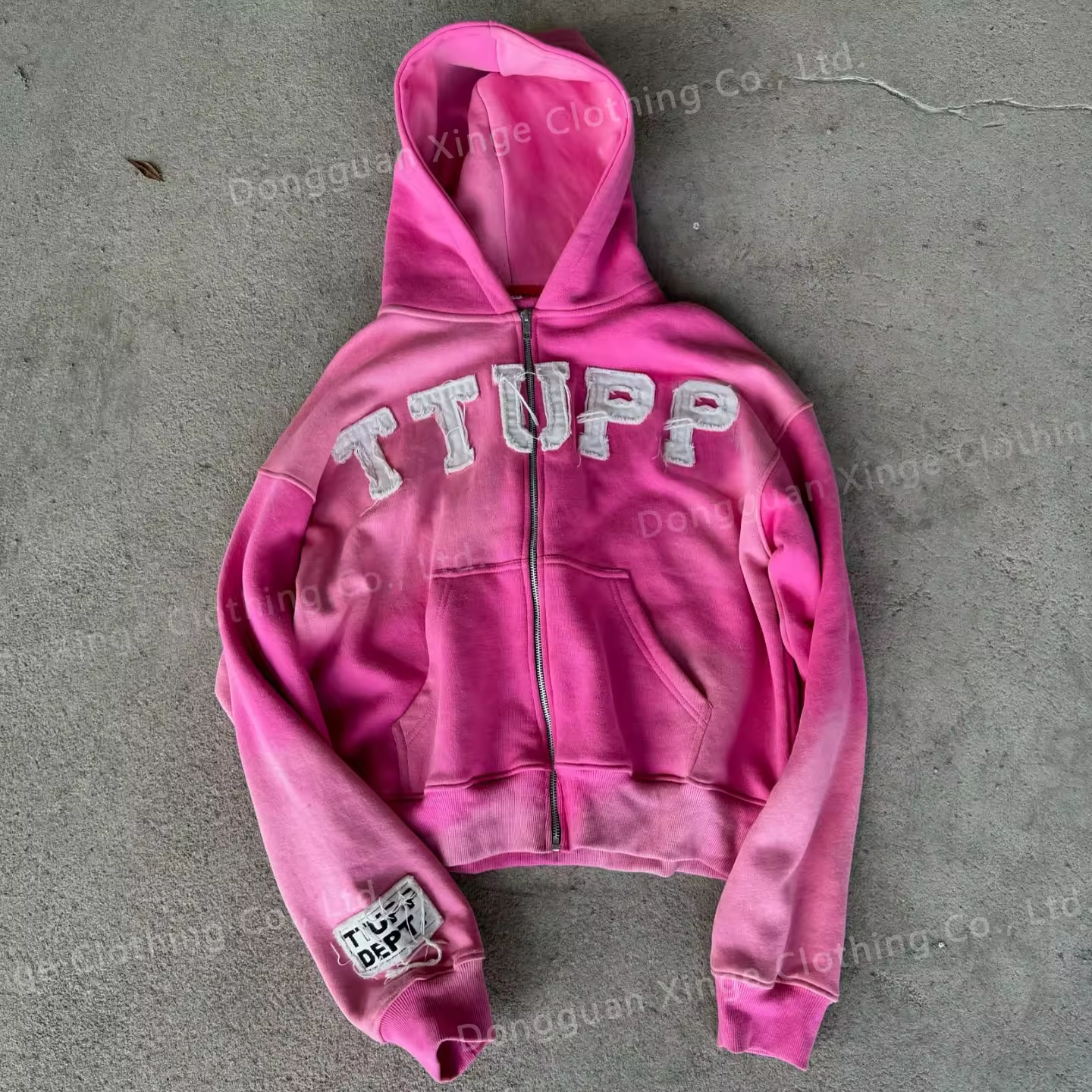 Custom applique embroidered hoodie2