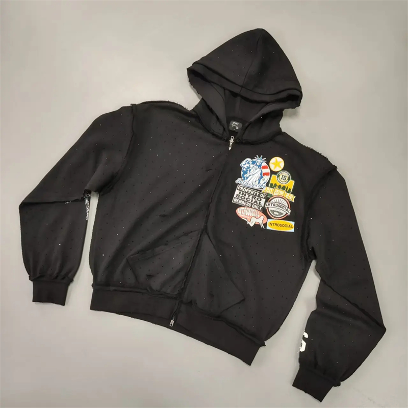 Custom applique embroidered hoodie3