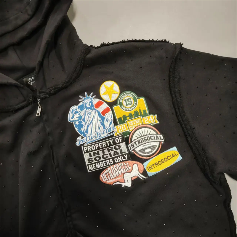 Custom applique embroidered hoodie4