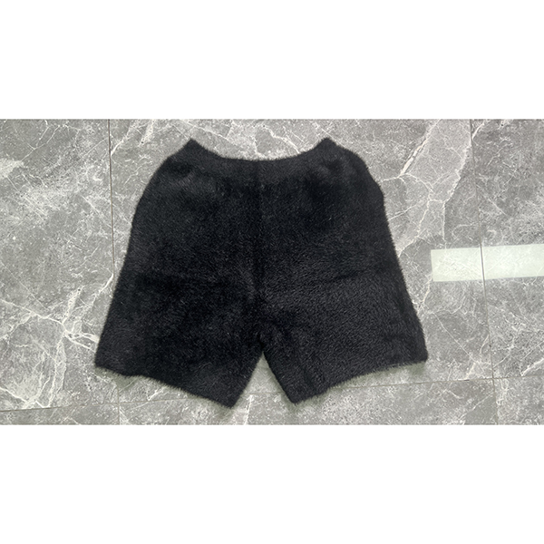 Loose mohair trousers and shorts with jacquard logo4