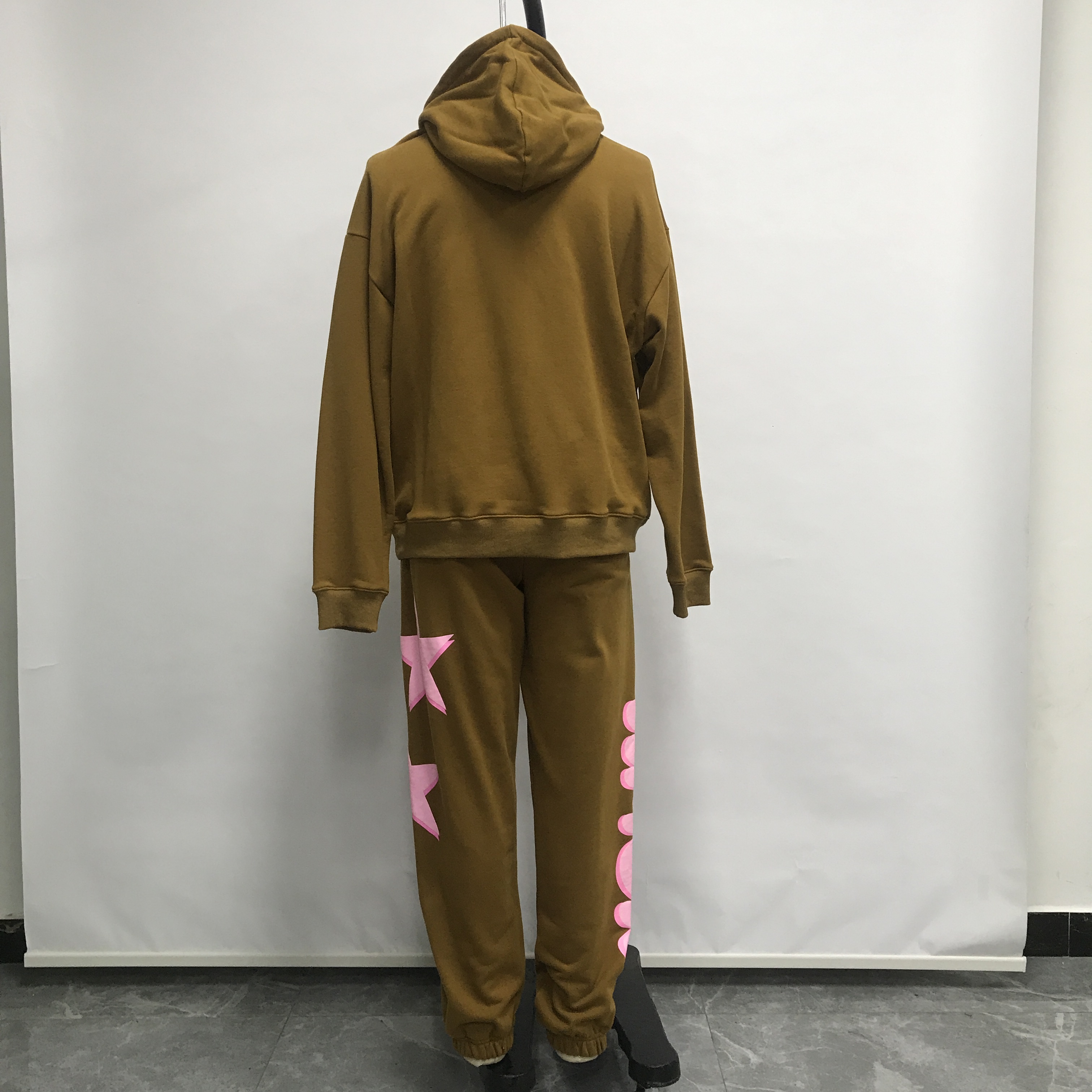 Puff Print Tracksuit Drop Shoulder Hoodie and Sweat Pants2