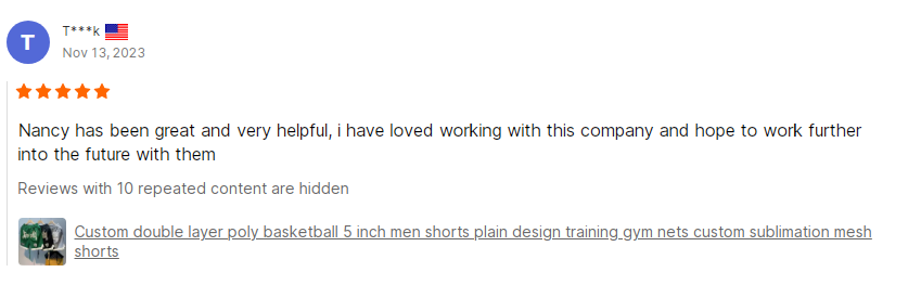 Shorts customer feedback1