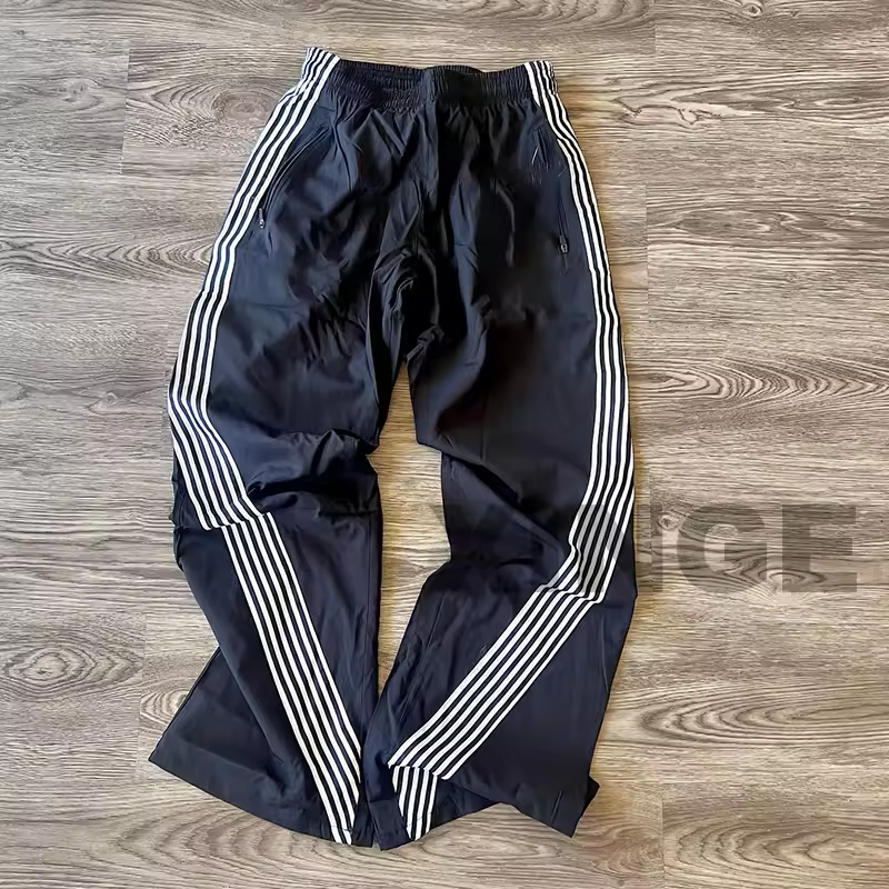 blank baggy nylon side stripe flare pants (3)