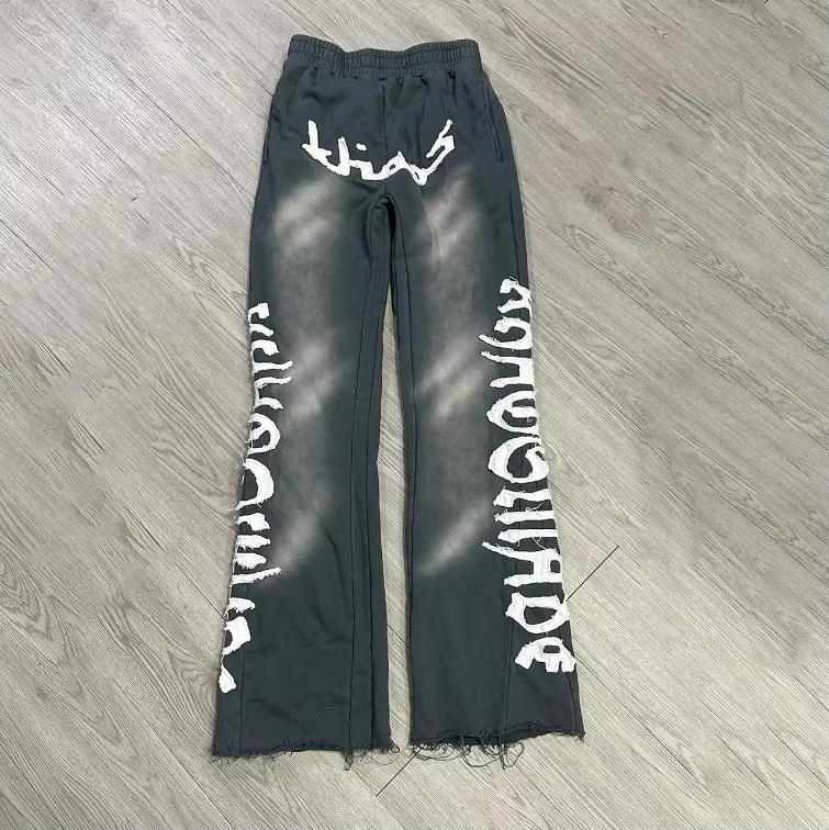 distressed flare pants